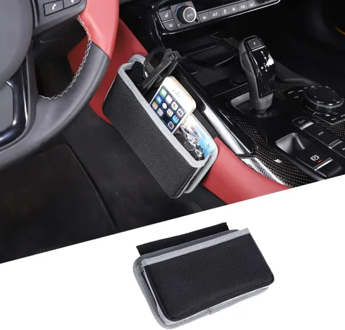 Miniatura 10 de CHEAYAR Soporte para tazas de automóvil, bolsa de bolsillo de almacenamiento compatible con Toyota Supra GR A90 A91 MK5 2019-2022, organizador