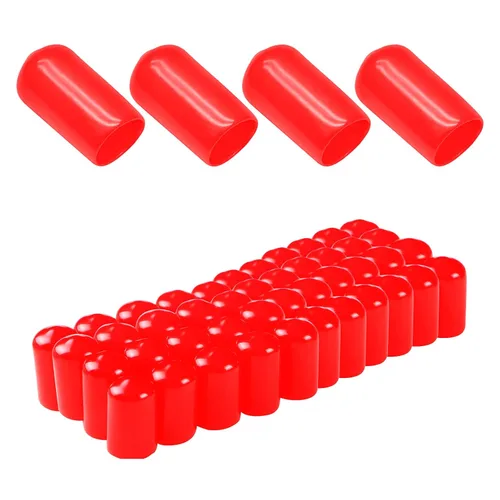 Miniatura 9 de Cubierta de tapa de extremo redondo de goma 0.08 pulgadas (0.079 in), protectores de rosca de tornillo de PVC flexible de tubería de tubería