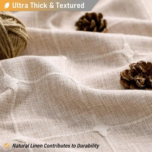 Miniatura 2 de BTTN - Cortina de ducha bohemia para cubículo, de 36 x 72 pulgadas, de lino ultra gruesa y estrecha con borlas, juego de cortina de tela con 6 Gris