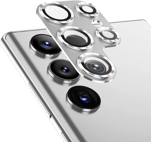 Miniatura 10 de Korecase Diseñado para Samsung Galaxy S23 Ultra Protector de lente de cámara Película de lente de vidrio templado, cubierta de cámara de metal