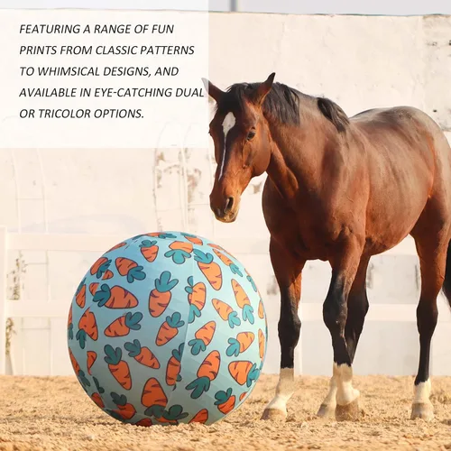 Miniatura 5 de Harrison Howard Howdy Bally Horse Playball Covers Mega Ball Cover para uso equino, patrones divertidos exclusivos protectores con estampado