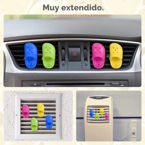 Miniatura 6 de Lindo ambientador de automóvil, 1 paquete de clip de ventilación de automóvil con forma de zapato con 2 almohadillas de repuesto de fragancia