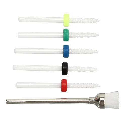 Miniatura 9 de Juego de 6 brocas para uñas, juego de 6 brocas de uñas de cerámica para salón de manicura y pedicura