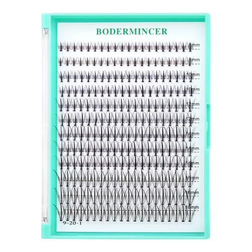 Miniatura 2 de BODERMINCER 60 pestañas postizas negras hechas a mano, 10D, largas, naturales, pestañas individuales, extensión de pestañas postizas, maquillaje