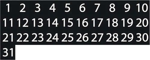 Miniatura 19 de Imanes de fecha de calendario – Negro, 0.75 x 0.75 pulgadas – DCM Solutions – Etiquetas magnéticas para pizarras blancas y superficies magnéticas