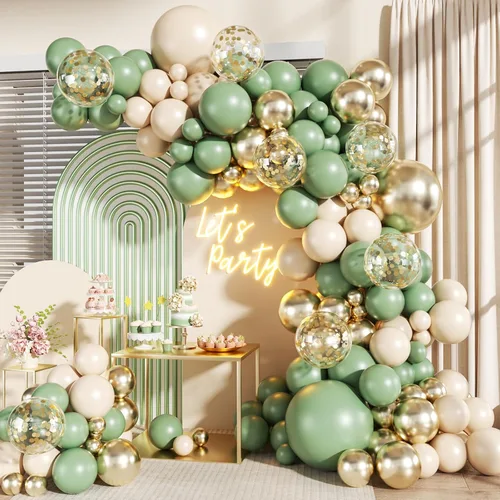 Miniatura 17 de Kit de arco de guirnalda de globos de color azul, blanco y plateado, 140 piezas globos de confeti azul marino claro metálico plateado y blanco