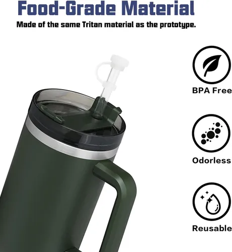 Miniatura 6 de Accesorios de tapa para evitar derrames de pajita para vaso Stanley Cup 40 oz 30 oz Quencher, accesorios para vaso con 6 pajitas de repuesto y 6