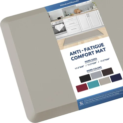Miniatura 68 de KitchenClouds Alfombra de cocina acolchada anti fatiga, 17.3 x 60 pulgadas, impermeable, antideslizante, tapete de escritorio cómodo, para cocina