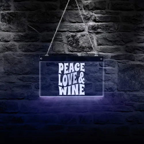 Miniatura 3 de The Geeky Days Custom Peace Love and Wine LED Neon Bar Sign Custom Business Logo Cita divertida Bar Pub Iluminación Decoración de pared Letrero