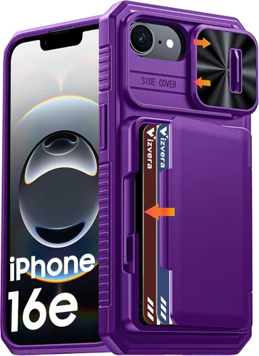 Miniatura 21 de Vizvera para iPhone 16 Pro Max Funda tipo cartera RFID [Soporte para tarjetas][Control de cámara][Cubierta de cámara] Funda protectora de silicona