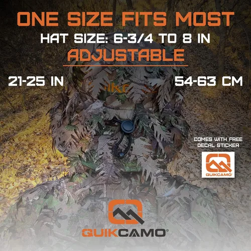 Miniatura 4 de QuikCamo Realtree & Mossy Oak 3D Leafy Camo - Sombrero de cubo para hombres, ciervos, patos y pavos (totalmente ajustable OSFM)
