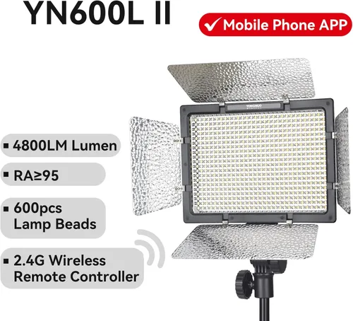 Miniatura 2 de YONGNUO YN600LII YN600L II Pro LED Video Light LED Studio Light, con temperatura de color 5600K y brillo ajustable, para las cámaras SLR