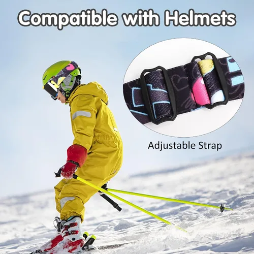 Miniatura 6 de Gafas de esquí para niños, con correa antideslizante, gafas de snowboard