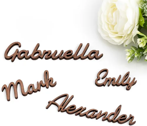 Miniatura 2 de Elegantes tarjetas de lugar de madera para bodas o fiestas de cumpleaños