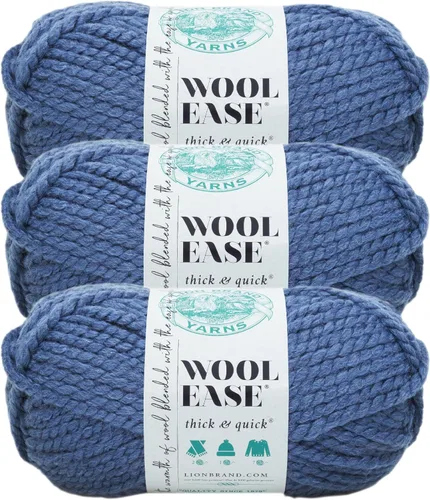 Miniatura 136 de Lion Brand Yarn - Ovillo de lana Wool-Ease Thick & Quick color fuerza aérea