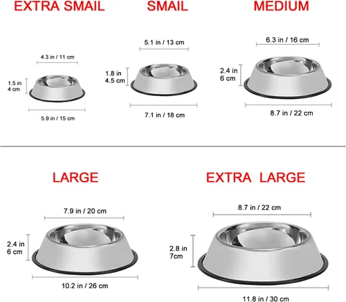 Miniatura 5 de WEDAWN Cuencos de acero inoxidable para perros, 1 taza/8 onzas, cuenco para agua y alimentos con base de goma, cuencos para mascotas para perros