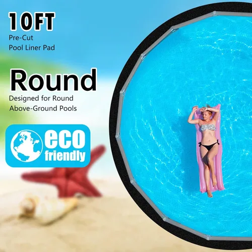 Miniatura 2 de Svepndic Almohadilla redonda gruesa de 10 pies para piscinas sobre el suelo, tapete de piscina sobre el suelo, tapete de piscina debajo del suelo