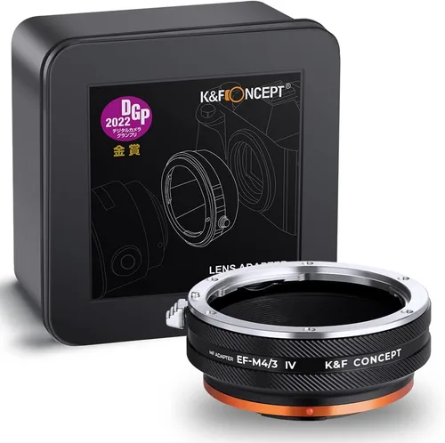 K&F Concept Adaptador de montaje de lente EOS-M4/3 IV enfoque manual compatible con lente Canon (EF/EF-S) y cuerpo de cámara de montaje micro cuatro