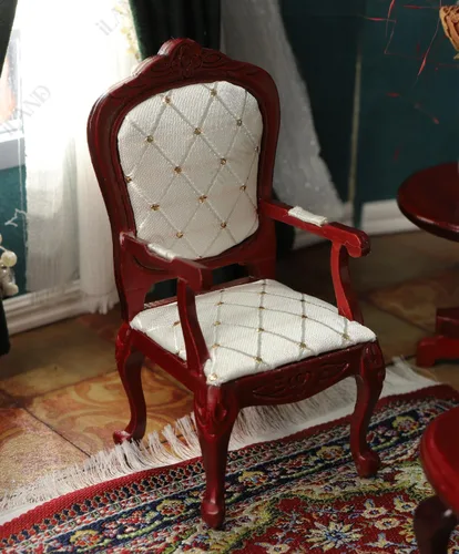Miniatura 4 de iLAND Juego de muebles de casa de muñecas victoriana, muebles y accesorios para casa de muñecas, mini sofá de casa en miniatura con accesorios a