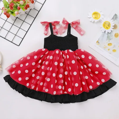 Miniatura 2 de Vestido tutú para niña, sin mangas, fruncido, vestido de verano con lentejuelas brillantes, lunares, estrellas, princesa, vestido de tul