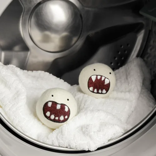 Miniatura 6 de Woolbuddy Monster Dryer Balls (paquete de 6) - Lindos personajes de lana hechos a mano, suavizante de tela natural, regalo ecológico para familias