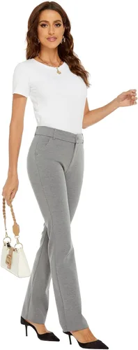 Miniatura 5 de iChosy Pantalones de vestir elásticos con corte de bota para mujer