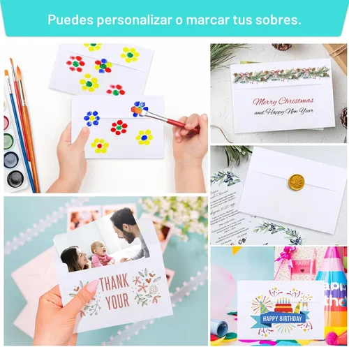 Miniatura 5 de Joyberg 70 paquetes de sobres A4, blancos, 4x6 foto, autosellables para invitaciones, bodas, baby shower, fotos, postales, tarjetas de felicitación