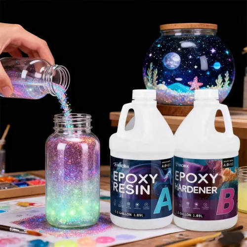 Miniatura 5 de ZYNNORIX - Kit de resina epoxi transparente, fuerte, duradero, no amarillea, sin burbujas, autonivelante, para bricolaje, joyas, mesa, moldes