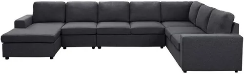Miniatura 2 de Lilola Home Hayden - Sofá modular modular con diván reversible en lino gris oscuro
