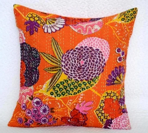 Miniatura 3 de INDACORIFIE Kantha Cushion Cover Decorative Pillow Cover Handmade Kantha Cushion 16x16 Pillow Cover Ethnic case Cover Indian Cushions Cover (Pink)