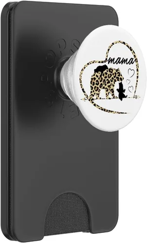 Miniatura 7 de Cute Trendy Mama Bear con 2 cachorros Cheetah Print Heart Design PopSockets PopSockets PopGrip: agarre intercambiable para teléfonos y tabletas