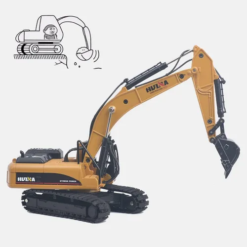 Miniatura 6 de Ailejia Excavadora de aleación Camión de construcción Camión de juguete Tractor Boy Toy Excavator Manual Modelos de equipos de construcción de metal
