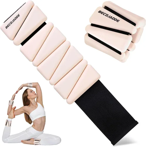 Miniatura 17 de BECOJADDE Pesas de Tobillo para Mujeres Pesas de Muñeca Juego de 2 (1 lb/2 lbs Cada Una) Peso Ajustable para Brazo y Pierna para Mujeres y Hombres