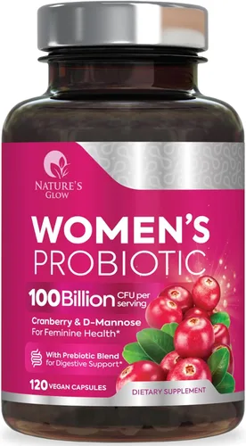 Probióticos para mujeres 100 mil millones de UFC por porción - Probiótico para mujer para la salud digestiva 16 cepas únicas - Balance diario del pH