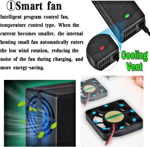 Miniatura 4 de Cargador eléctrico certificado de 54.6V 2A (7 enchufes) universal para batería de 48 V – Compatible con Rad Power, Lectric XP 2.0/3.0, HOVERFLY