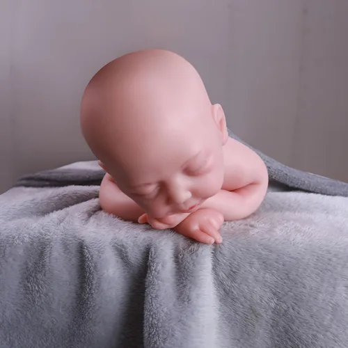 Miniatura 6 de Muñeca realista de silicona completa de 18.5 pulgadas que puede beber agua, muñecas de bebé renacidas realistas, juguete y niña calva coleccionable