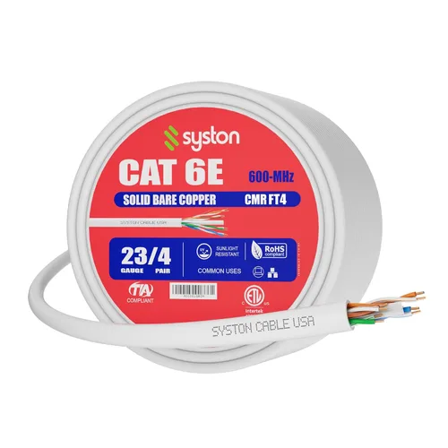 Miniatura 33 de Syston Cable Technology Cable de Internet Ethernet Cat6e – 10 pies, 600 MHz 23AWG de alambre de cobre sólido desnudo apto
