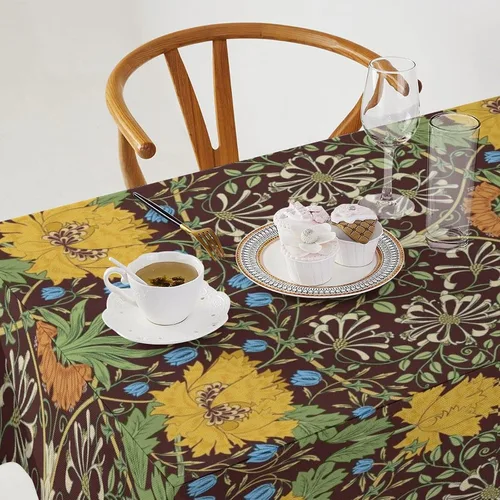 Miniatura 272 de Mantel Floral Retro de Pájaros, Diseño Original Bohemio William Morris Estampado Cubierta de Mesa para Hogar Picnic Fiesta Comedor Cocina William