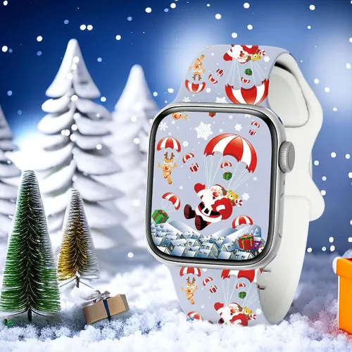 Miniatura 4 de Paquete de 2 correas de Navidad compatibles con Apple Watch de 1.811 in 1.772 in 1.732 in 1.929 in 1.654 in iWatch SE Series 11 10 9 8 7 6 5 4 3