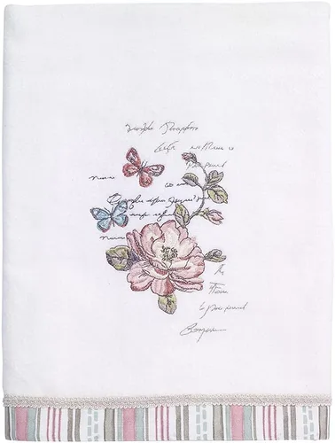 Miniatura 7 de Avanti Linens Butterfly Garden Collection, toalla de mano bordada, color blanco