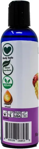 Miniatura 3 de Lick Aceite de masaje con sabor a mango de durazno – Aceite de masaje comestible de mezcla tropical jugosa con vitamina E, ligero deslizamiento