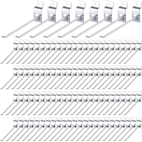 Miniatura 8 de Moxweyeni - 100 piezas de ganchos de pared para paneles de listones resistentes, ganchos de pared de listones de metal para colgar, ganchos de pared