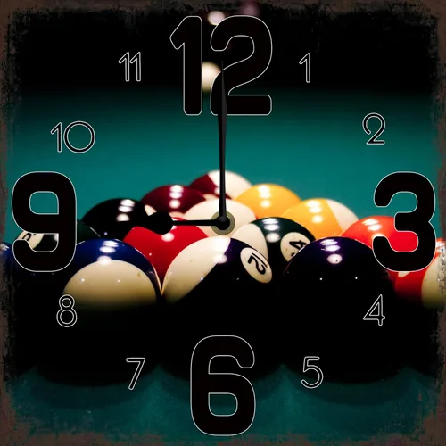 Miniatura 3 de Reloj de pared con bola de billar de 10 pulgadas, silencioso, sin tictac, funciona con pilas, para el hogar, sala de estar, lavandería, cocina