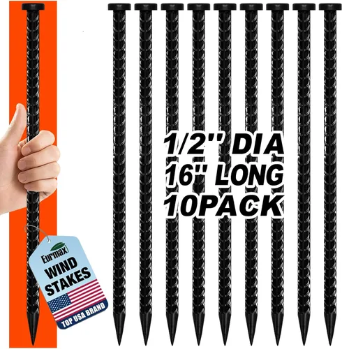Miniatura 16 de Eurmax USA - Estacas galvanizadas, no se oxidan, para tienda de campaña familiar, toldos para tiendas emergentes, anclajes resistentes, paquete