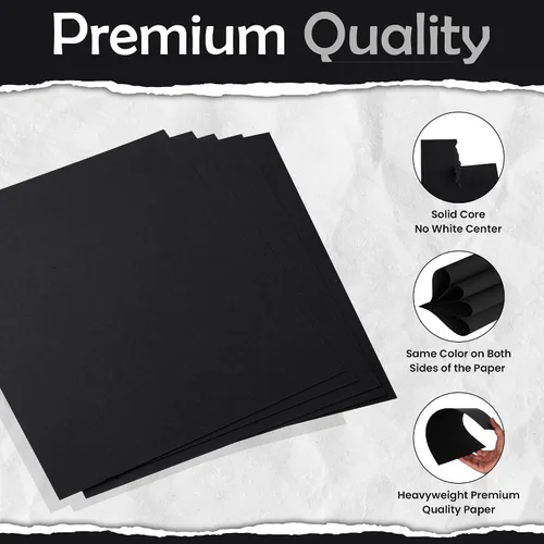 Miniatura 3 de SANZIX 30 hojas de papel de cartulina negra de 8.5 x 11 pulgadas, 80 libras/216 GSM, papel de impresora pesado para tarjetas de bricolaje, álbumes