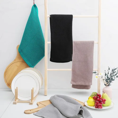 Miniatura 6 de Homaxy Trapo de cocina de 100% algodón, tejido de punto gofre, ultrasuaves, absorbentes, de secado rápido, para limpiar, 13 x 28 pulgadas, paquete