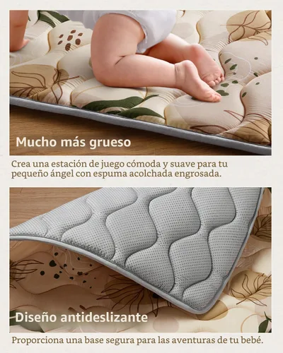 Miniatura 5 de Blissful Diary Alfombras de Juego para Bebés para el Piso, Alfombra de Pañal de 50x50, Almohadilla de Espuma con Acolchado Grueso para Bebés y Niños
