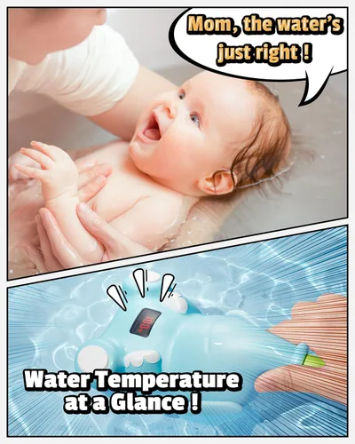 Miniatura 4 de HEMRLY Juguetes de baño para bebé, pantalla LED de temperatura del agua, juguetes de baño para bebés de 6 a 12 meses con tres cabezales de ducha