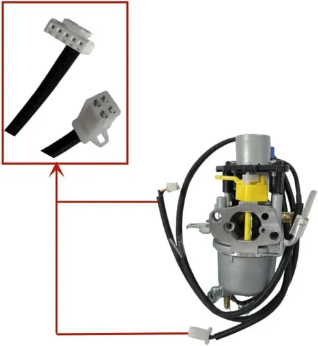 Miniatura 3 de Conjunto de carburador con motor de stepper, juntas y línea de combustible para generador inversor de doble combustible Predator de 5000 vatios