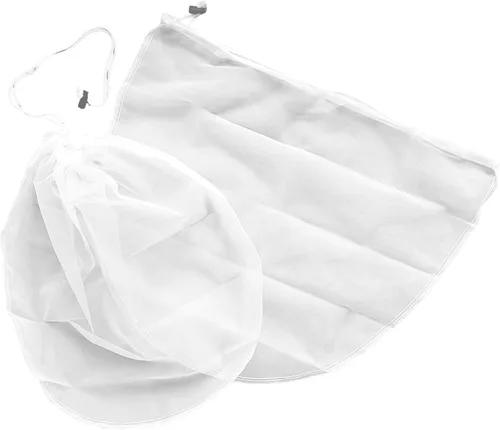 Paquete de 2 filtros reutilizables y lavables de 20 x 18 pulgadas con cordón ajustable para colar y filtrar miel, cera, cerveza, leche de nueces y